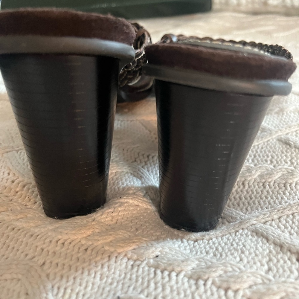 Lauren Ralph Lauren Brown Leather Sandal Heel Women’s size 9 - Picture 13 of 15